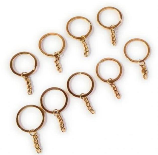 Gold keychain ring