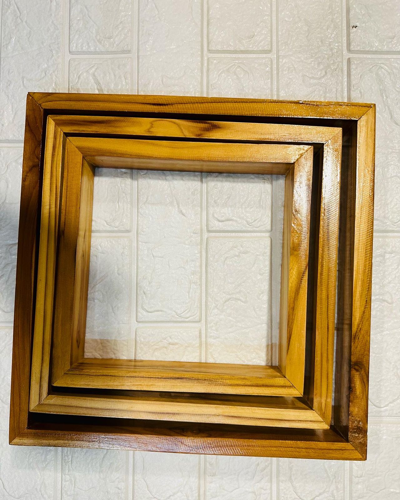 Teak wood frame with acrylic