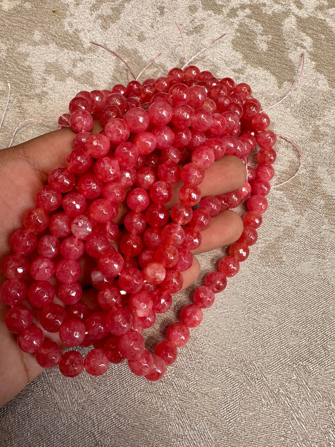 Onyx beads blood red