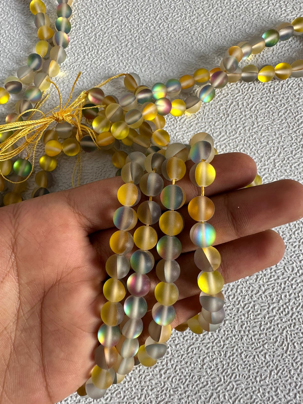 Aura beads yellow