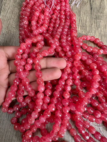 Onyx beads red pink