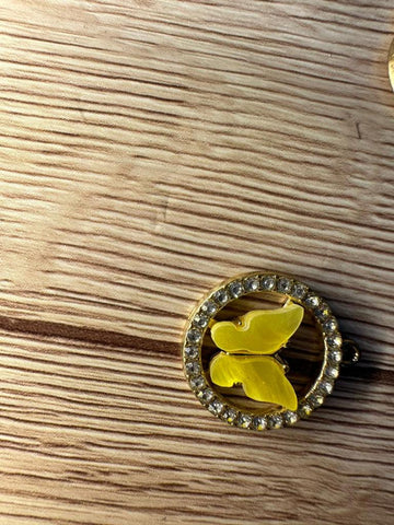 Diamond yellow butterfly charms