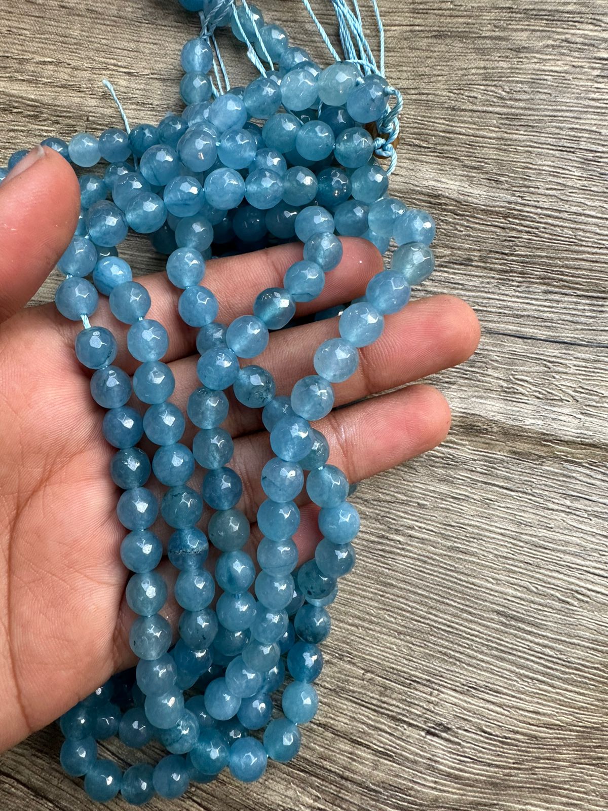 Smoke blue onyx beads