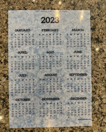 2023 Calendar Insert sheet