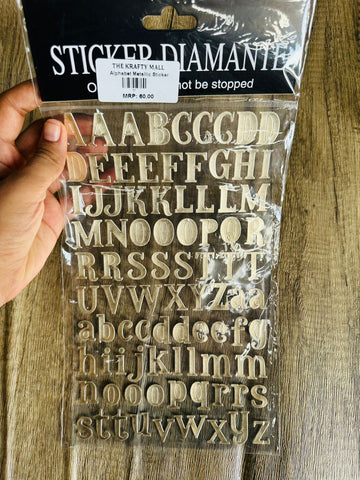 Metallic alphabet sticker sheet