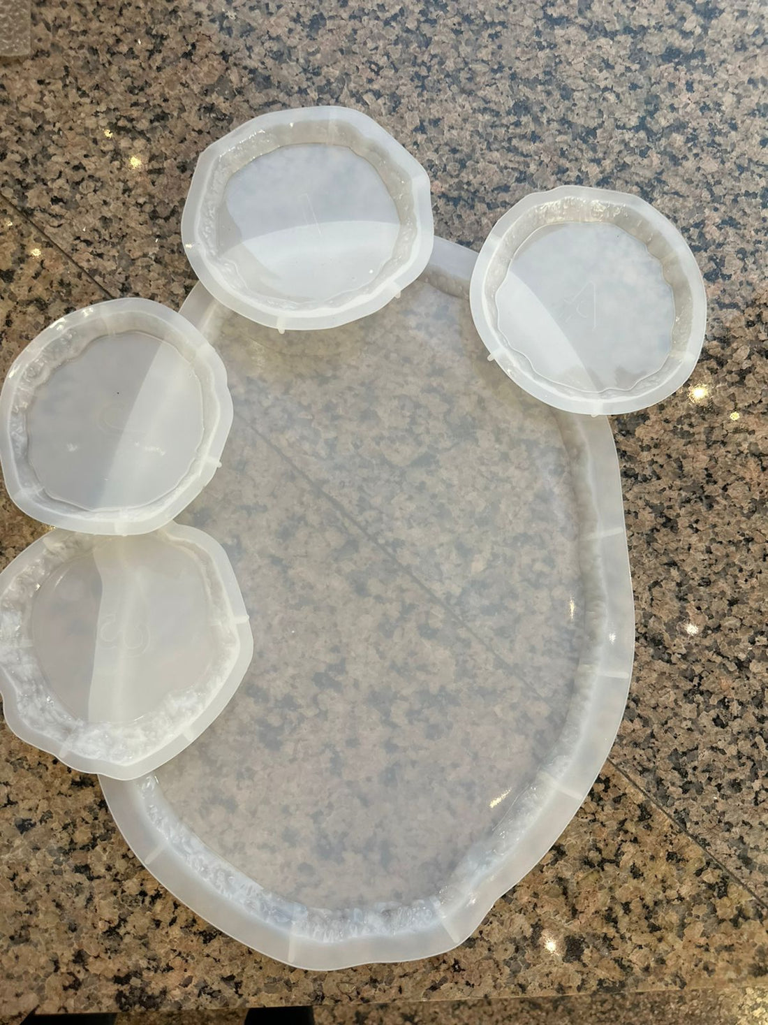 Designer oval tray and coaster mould