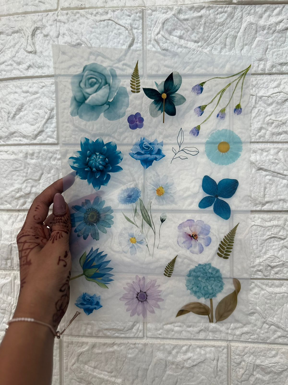 Blue Flower insert sheet