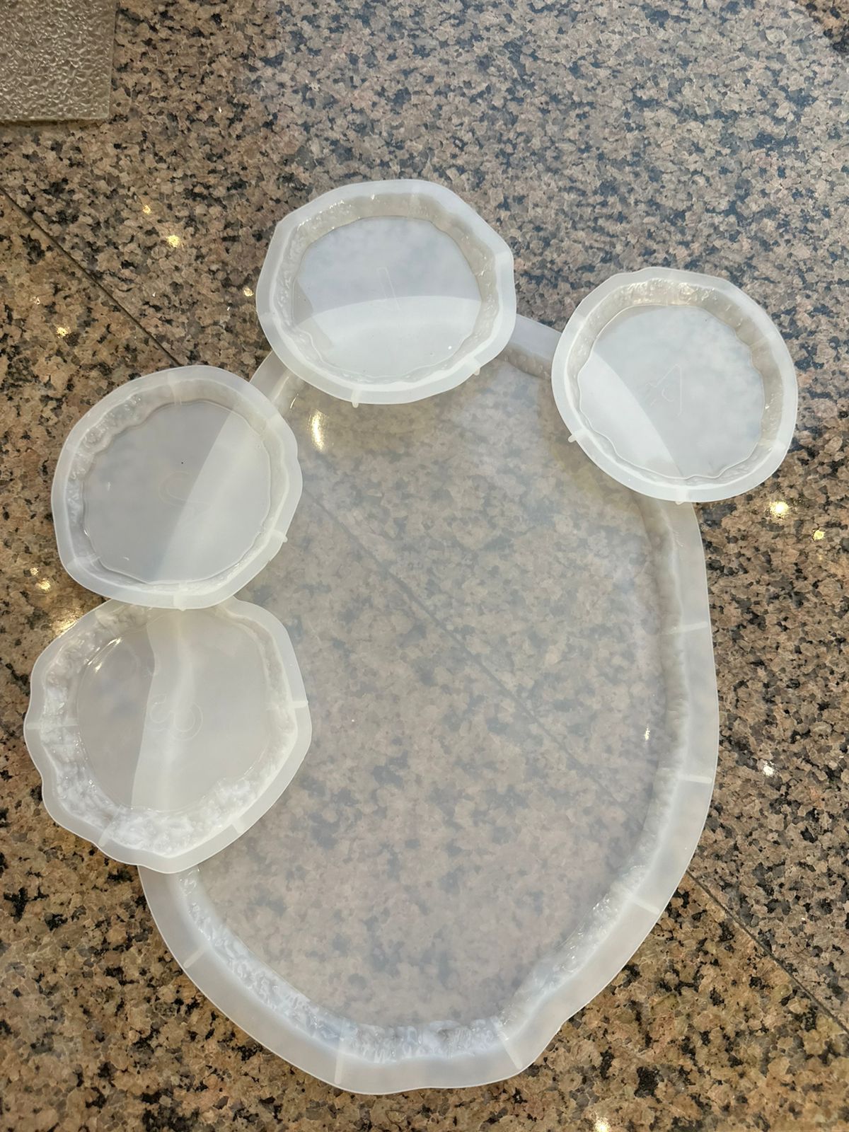 Designer oval tray and coaster mould
